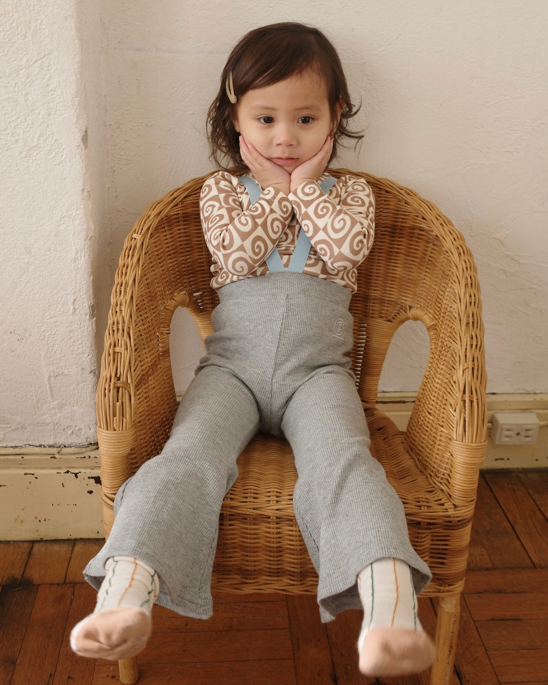 paperbalm leggings (gray×sax)
