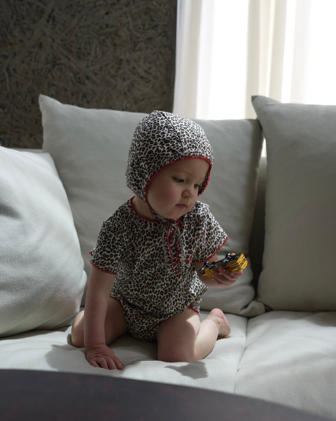 camilapole Little Leopard Picot Bonnet