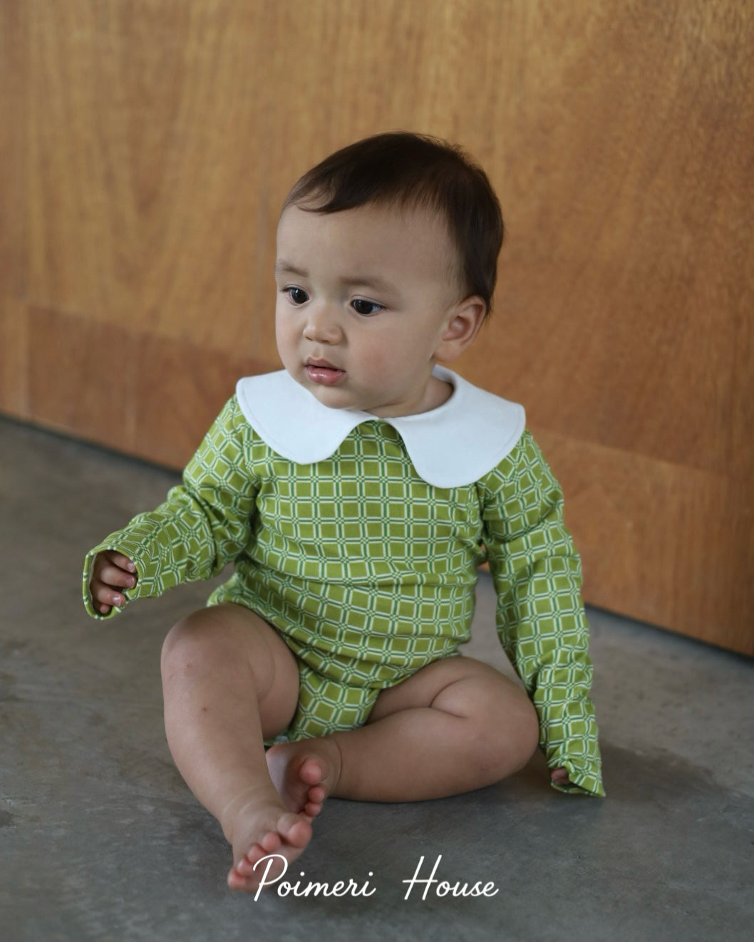 【 8.7 21:00〜LAUNCH 】POIMERI olive check rompers