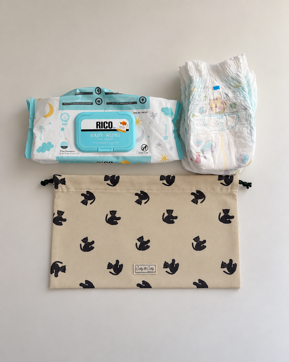 【POPUP先行/10.16 NEW】Catty&Catty LITTLE CAT CLUB DRAWSTRING POUCH TRIO