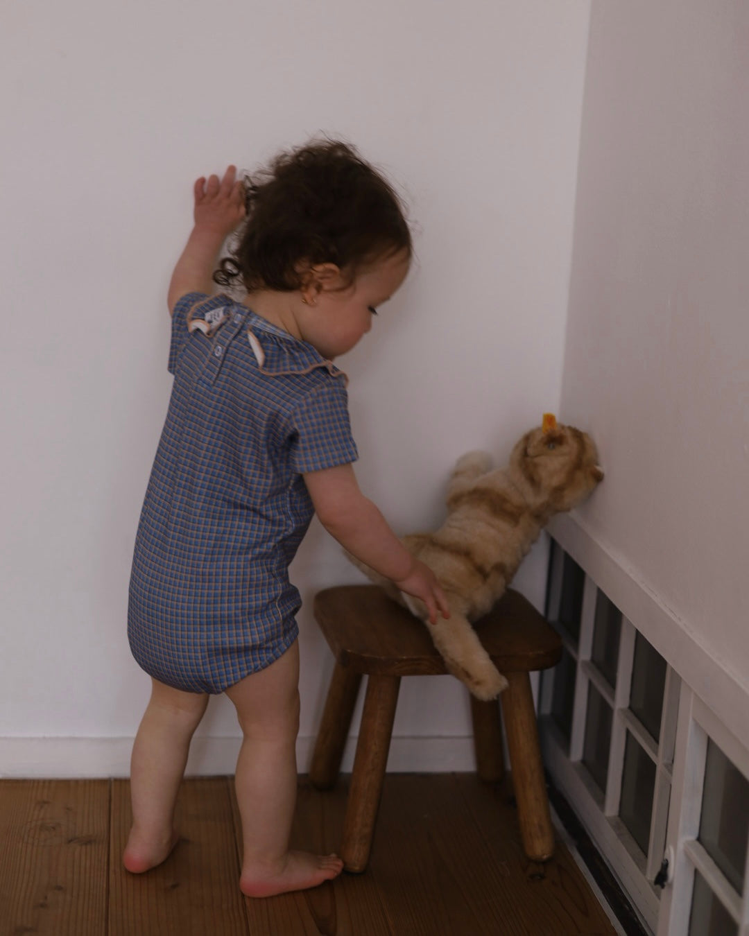 poimeri blue cocoa frill rompers