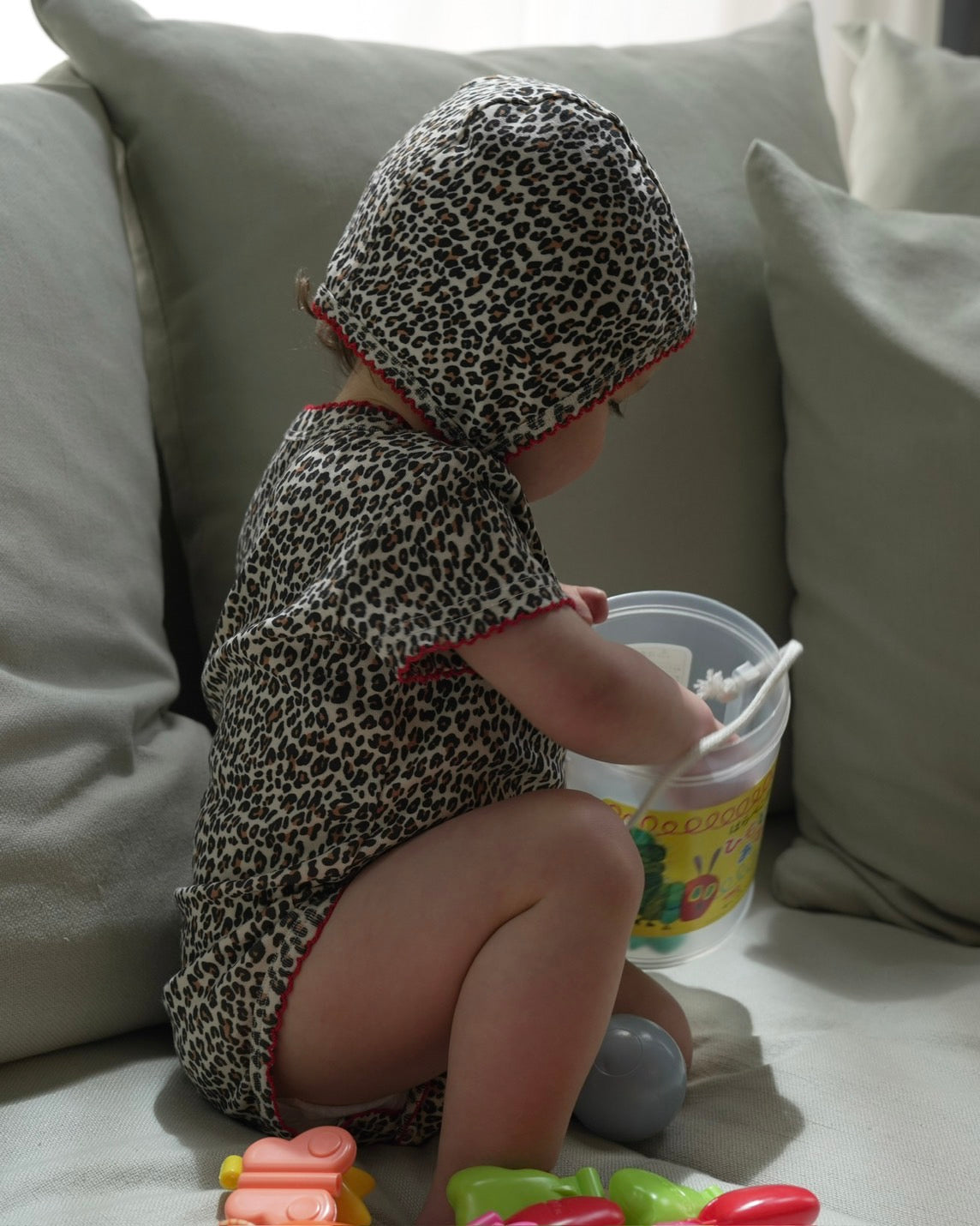 camilapole Little Leopard Picot Bonnet