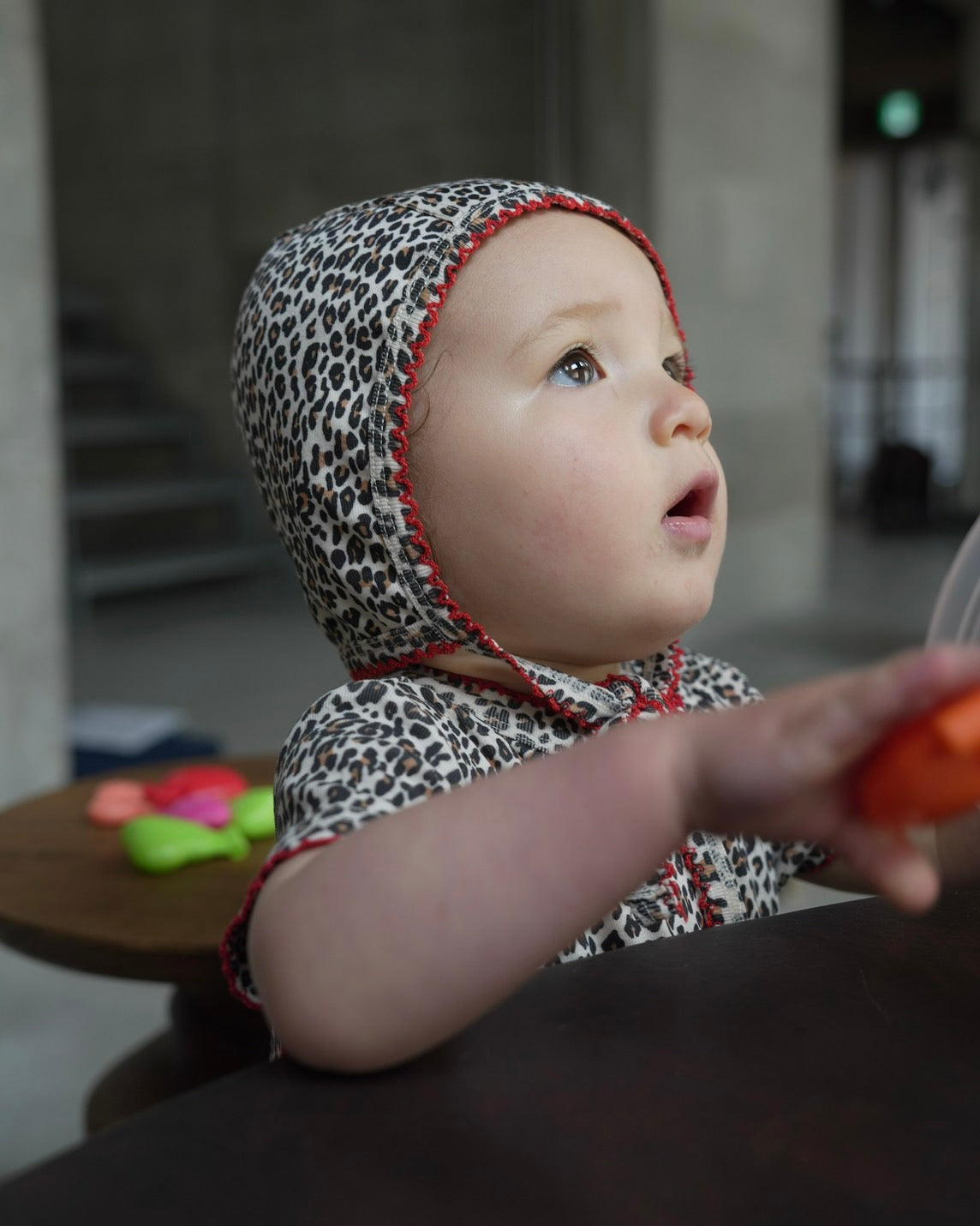 camilapole Little Leopard Picot Bonnet