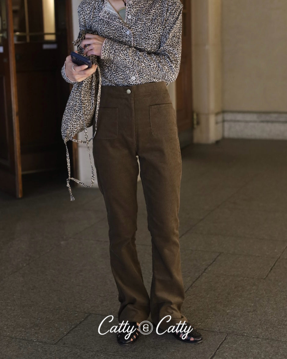 【POPUP先行/10.16 NEW】Catty&Catty CHOCOLATE CORDUROY FLARE PANTS / ADULT SIZE