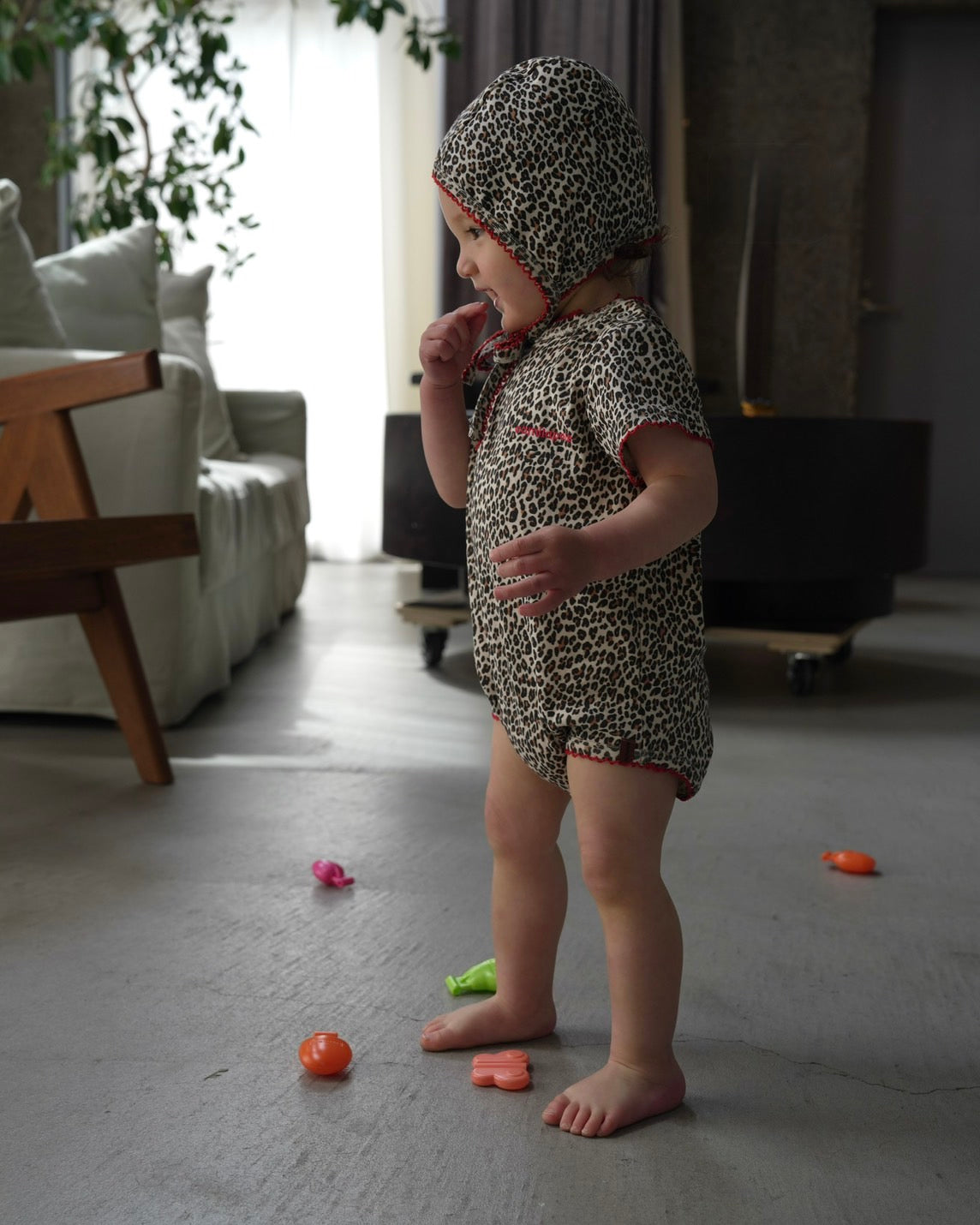 camilapole Little Leopard Picot Romper