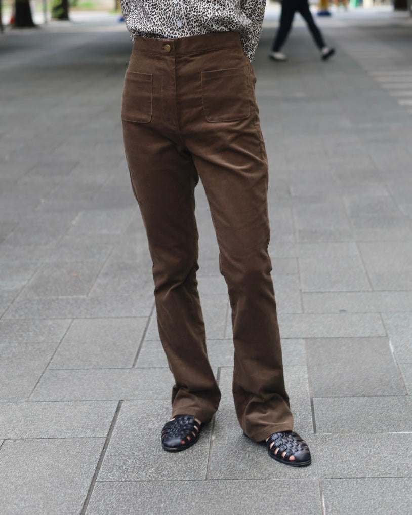 【POPUP先行/10.16 NEW】Catty&Catty CHOCOLATE CORDUROY FLARE PANTS / ADULT SIZE