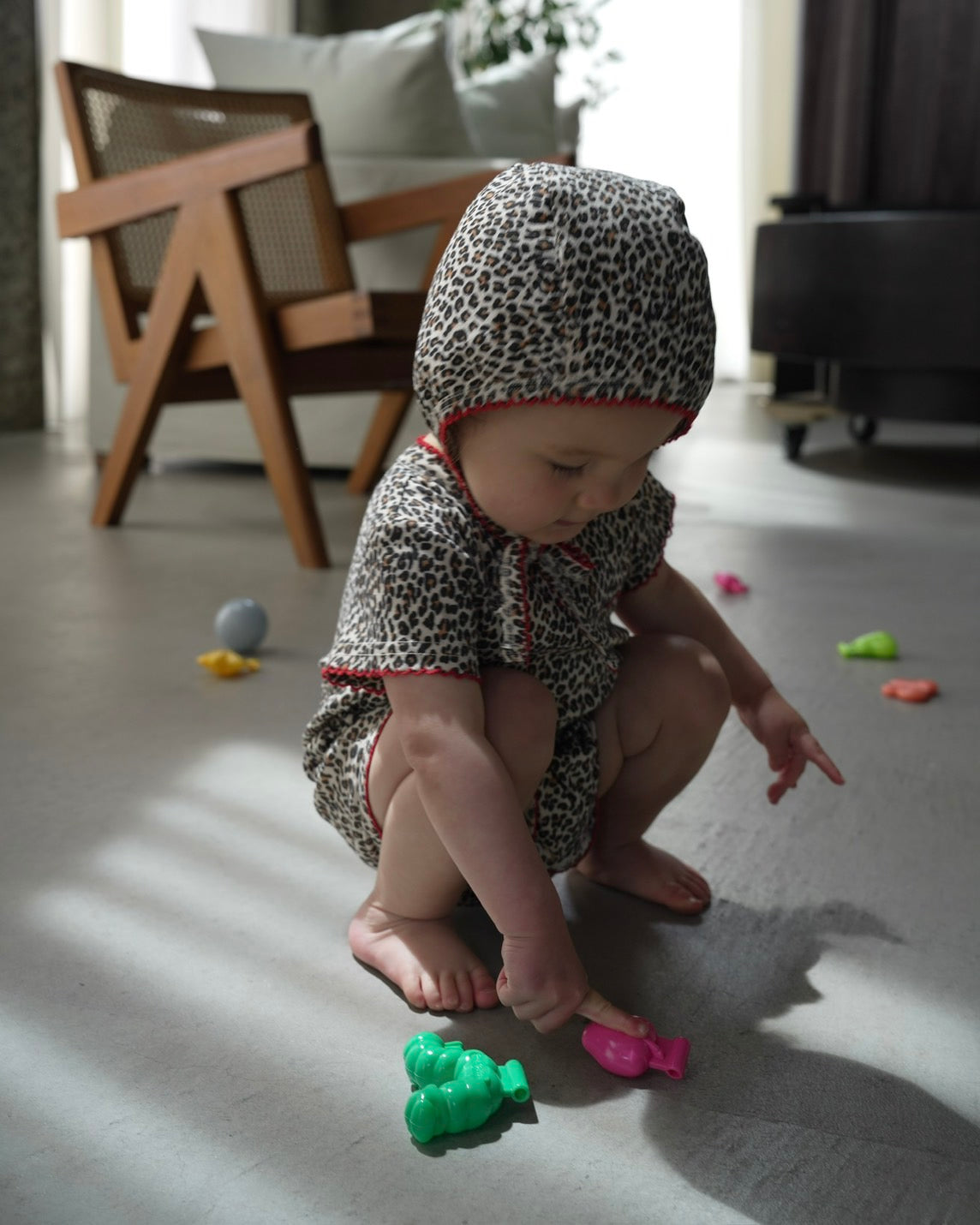 camilapole Little Leopard Picot Bonnet
