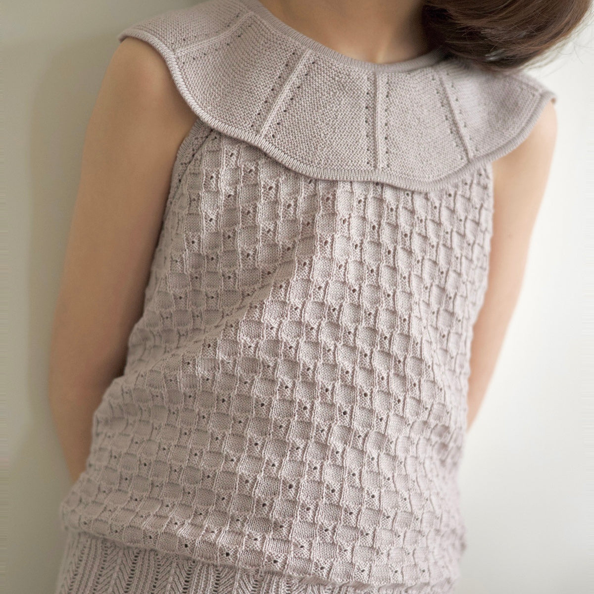 lilac frill knit top