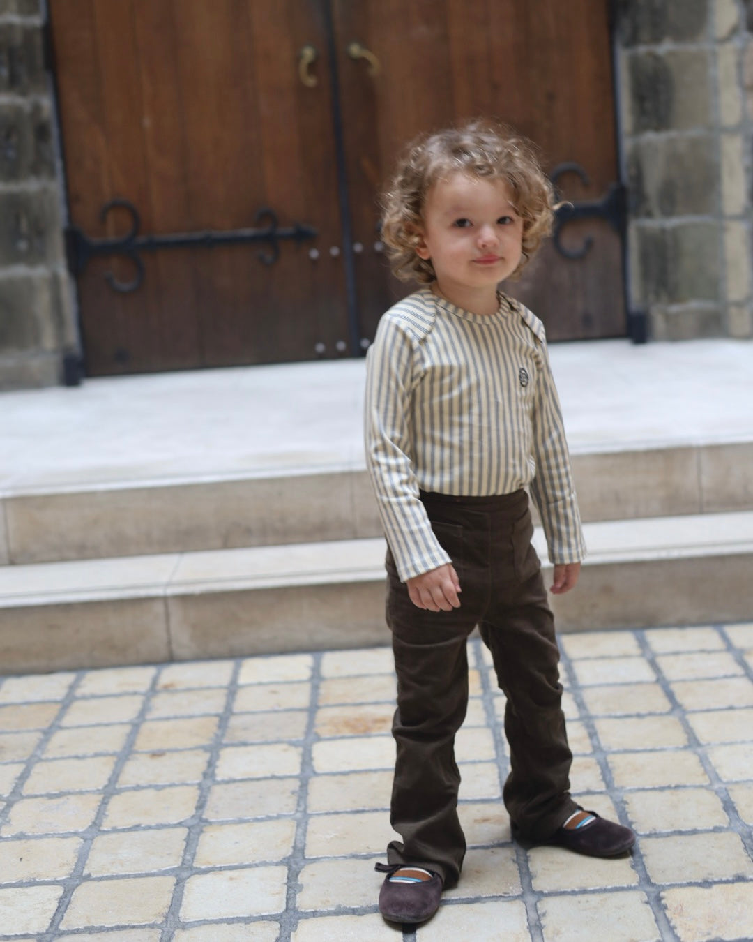 【POPUP先行/10.16 NEW】Catty&Catty CHOCOLATE CORDUROY FLARE PANTS/KIDS SIZE