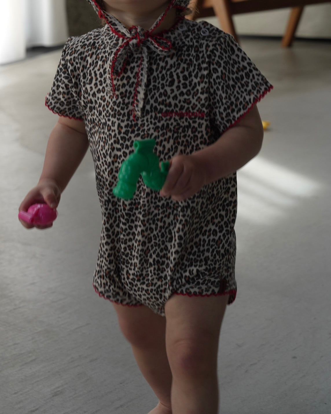 camilapole Little Leopard Picot Romper