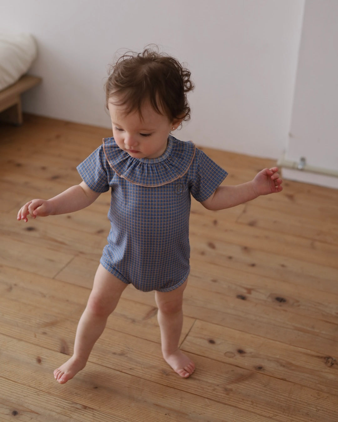 【2026 s/s 3rd delivery /Early Summer Collection】poimeri blue cocoa frill rompers