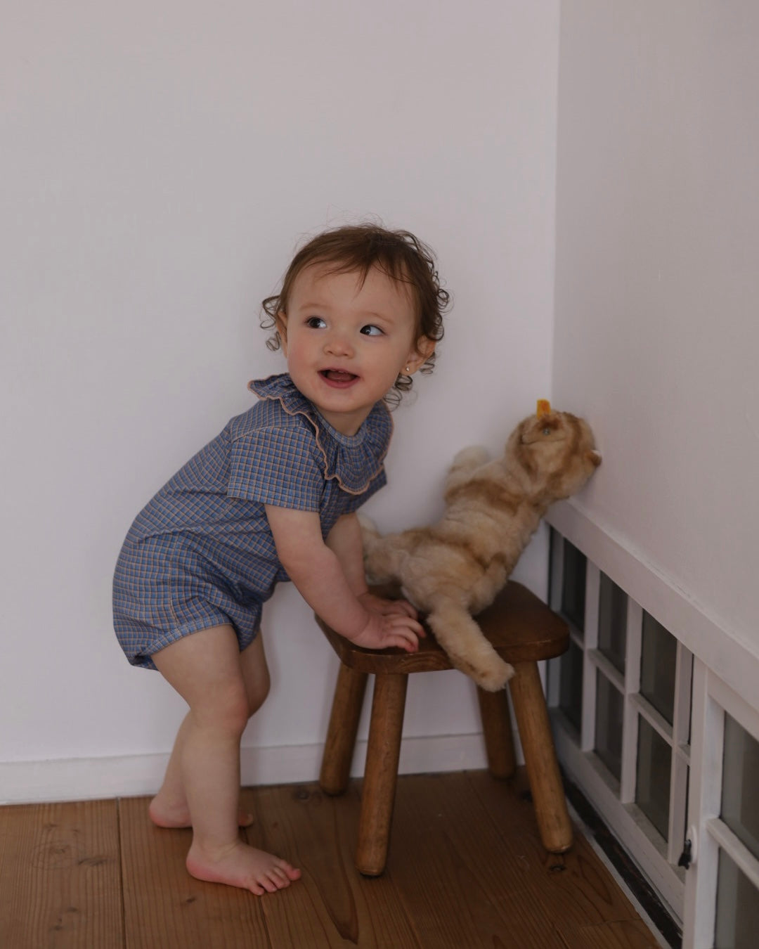 poimeri blue cocoa frill rompers