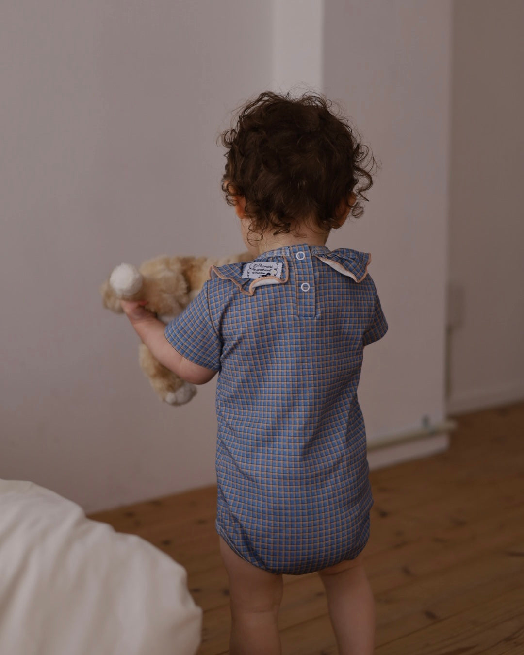 poimeri blue cocoa frill rompers