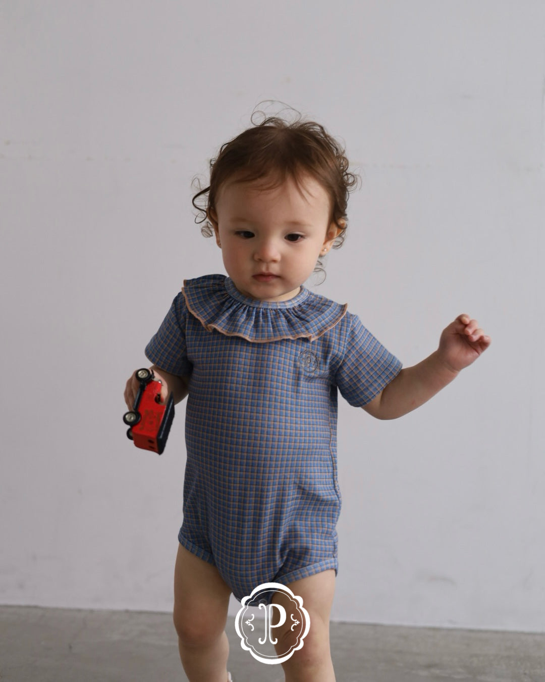 poimeri blue cocoa frill rompers