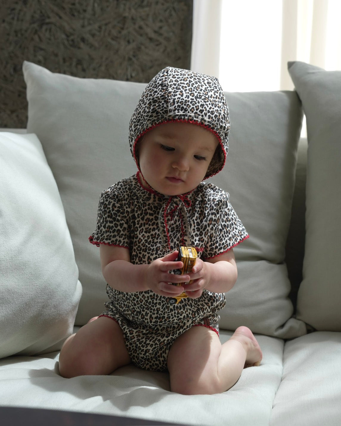 camilapole Little Leopard Picot Bonnet