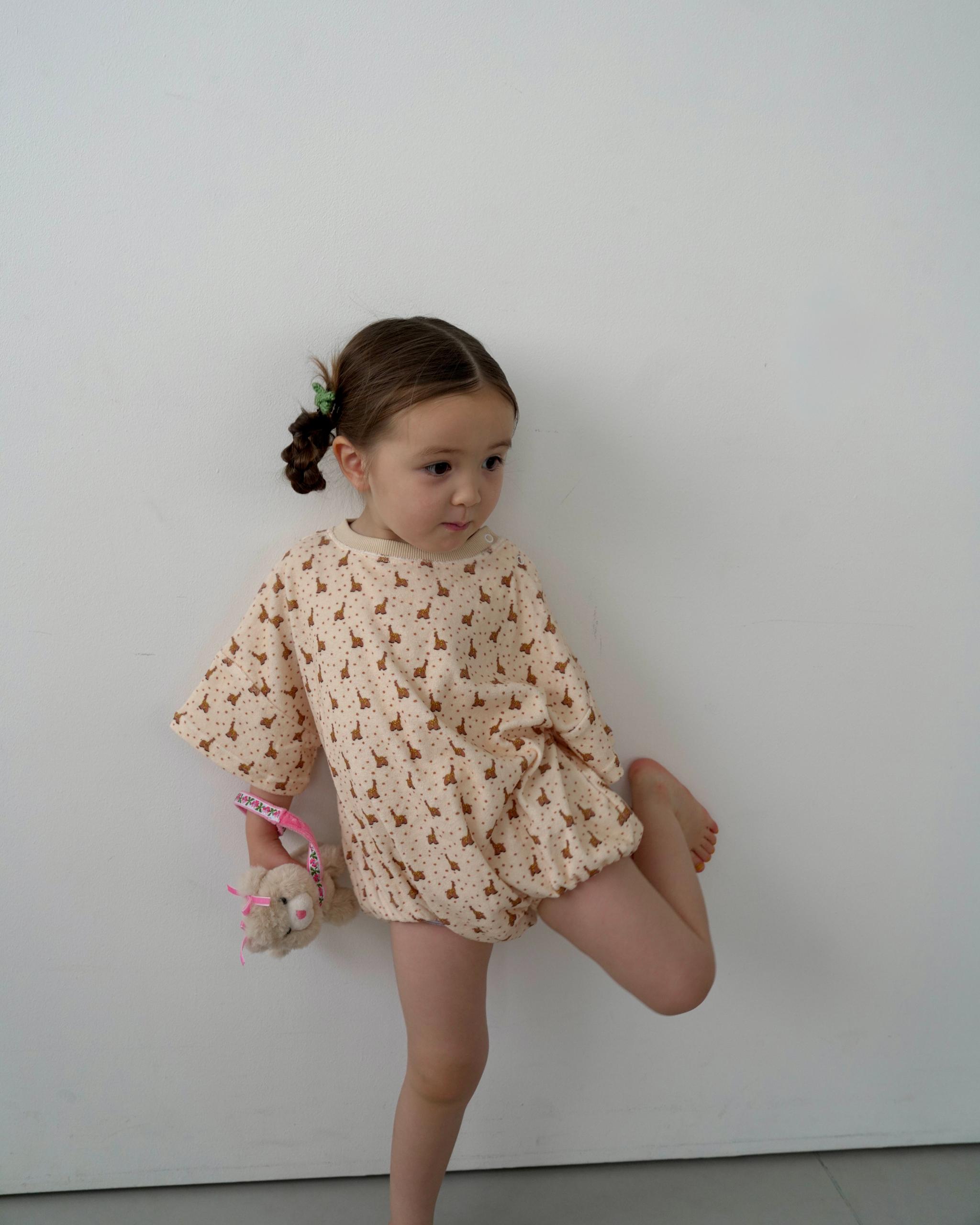 【 7.17 21:00〜NEW 】CAMILAPOLE Caramel Giraffe Terry Romper