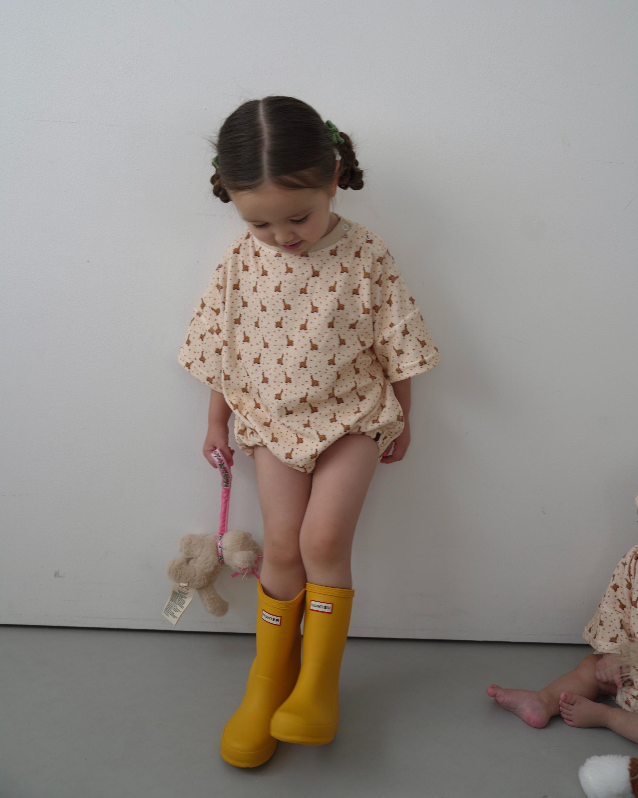 【 7.17 21:00〜NEW 】CAMILAPOLE Caramel Giraffe Terry Romper