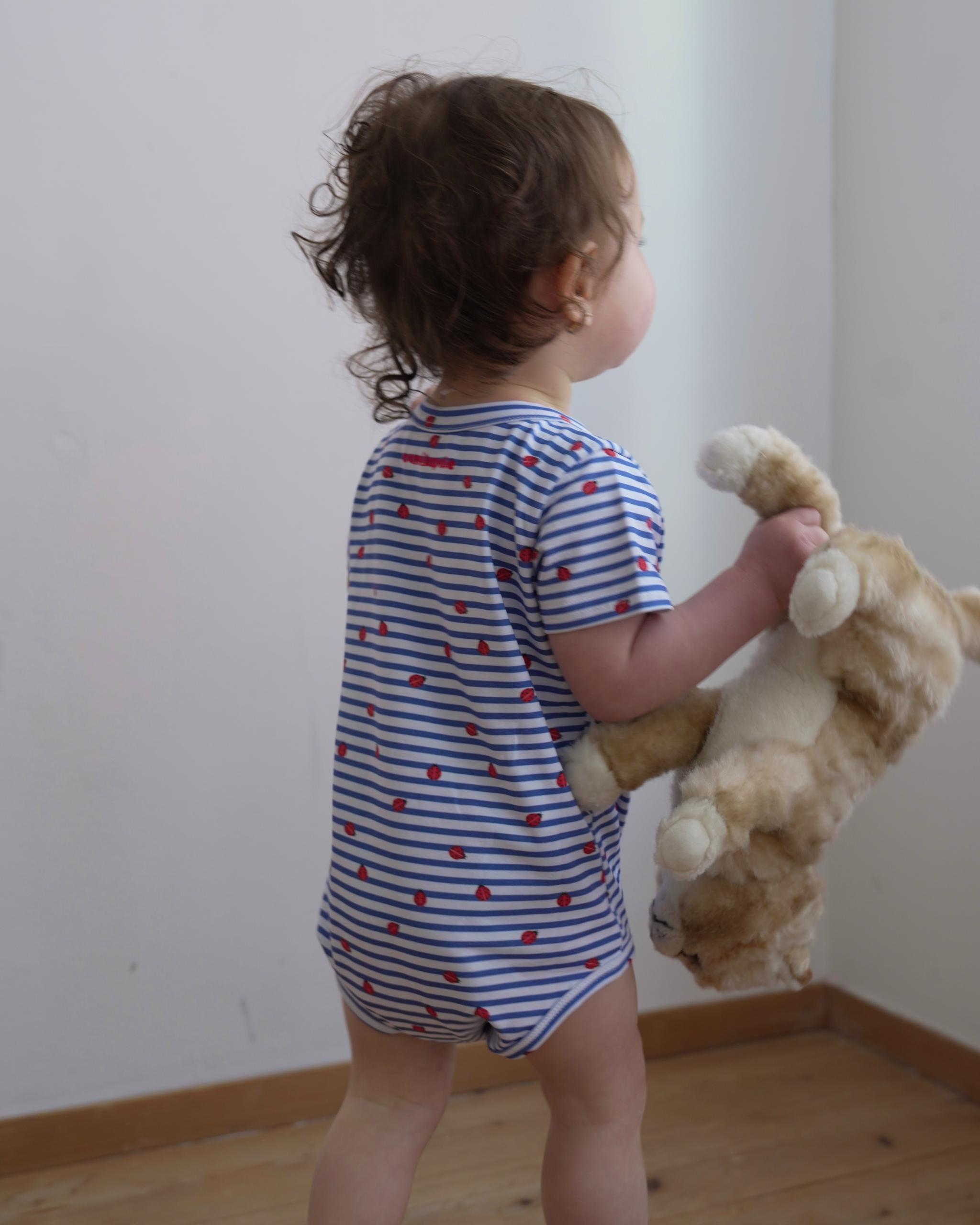 camilapole Ladybug Stripe Romper