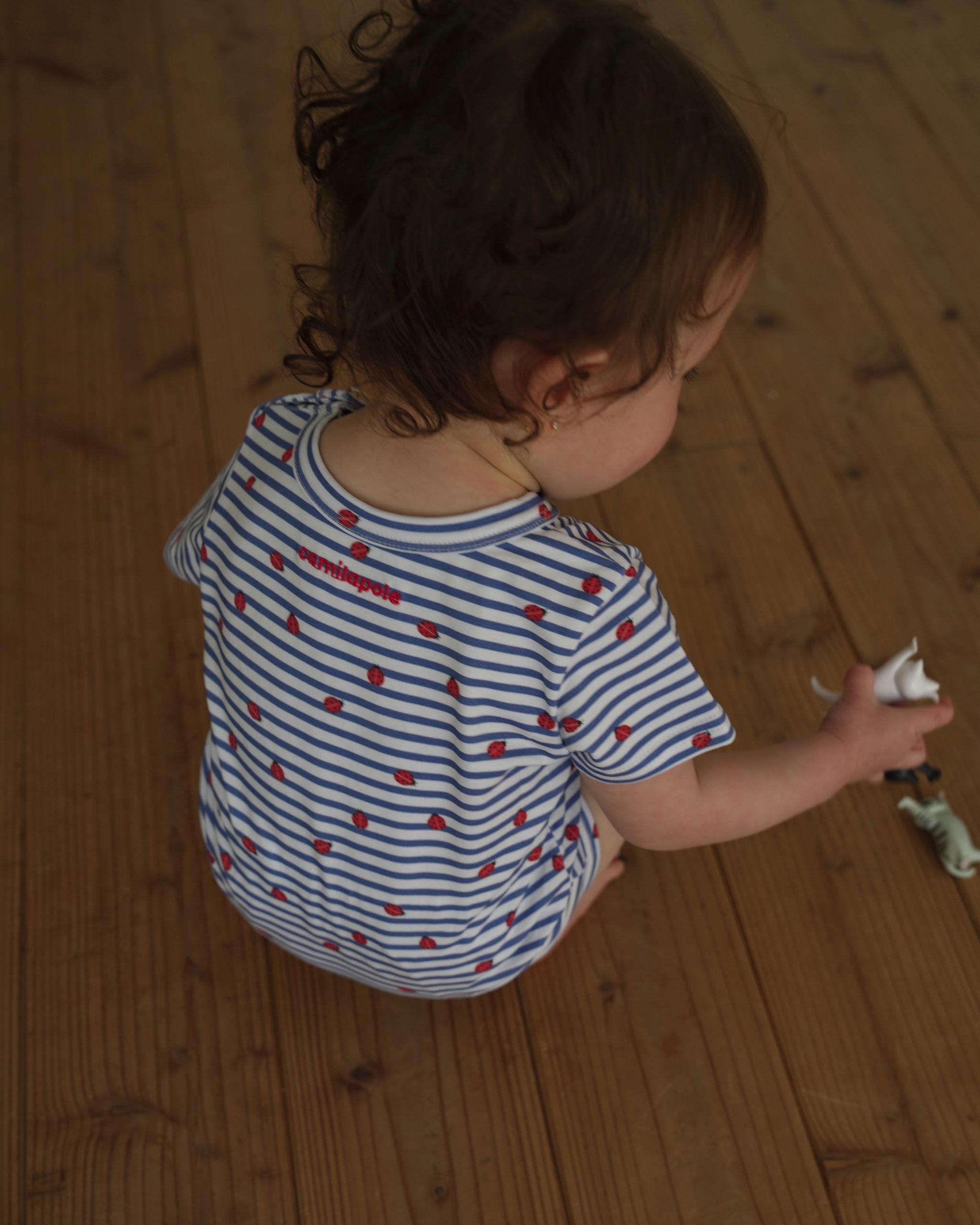 camilapole Ladybug Stripe Romper