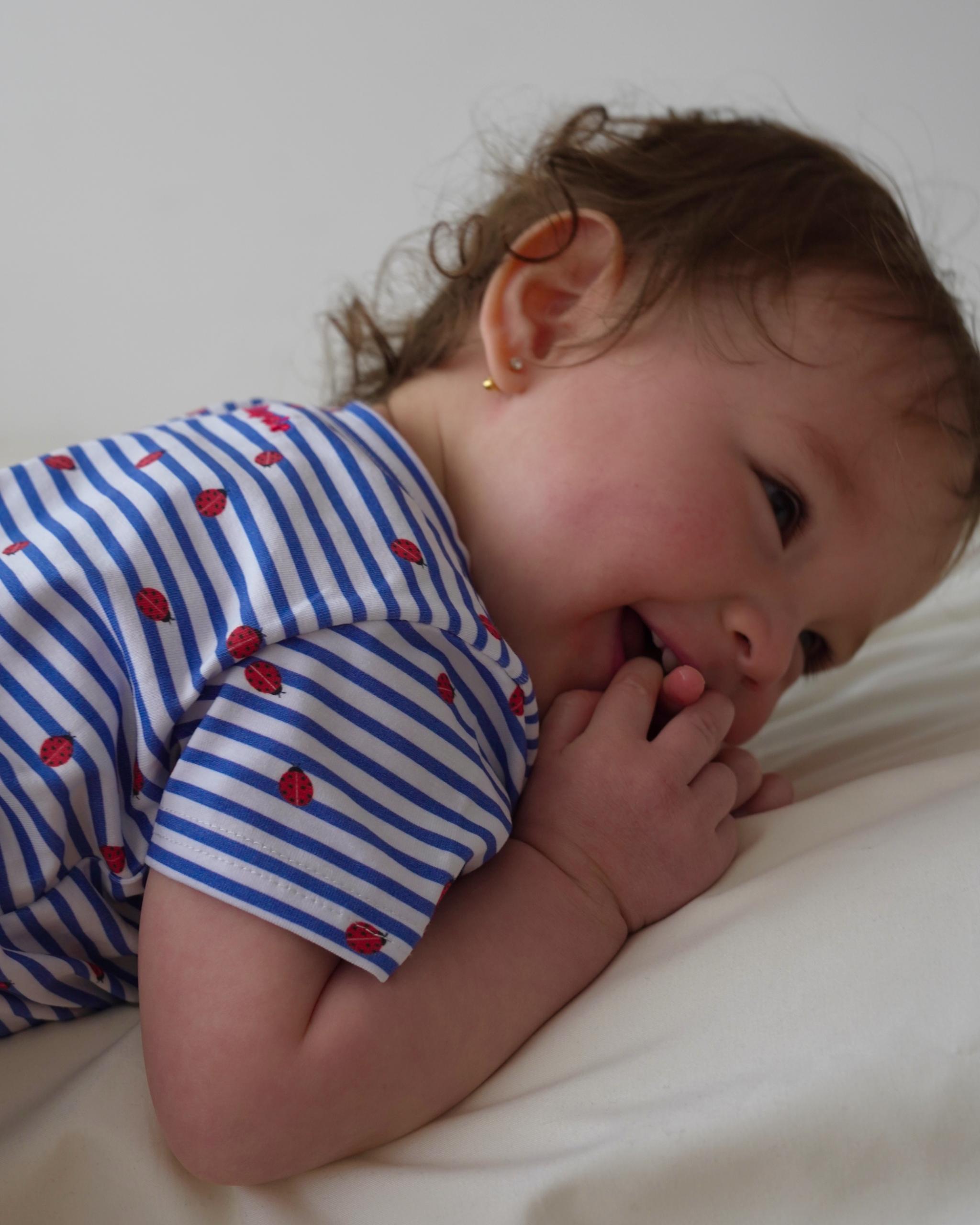 camilapole Ladybug Stripe Romper