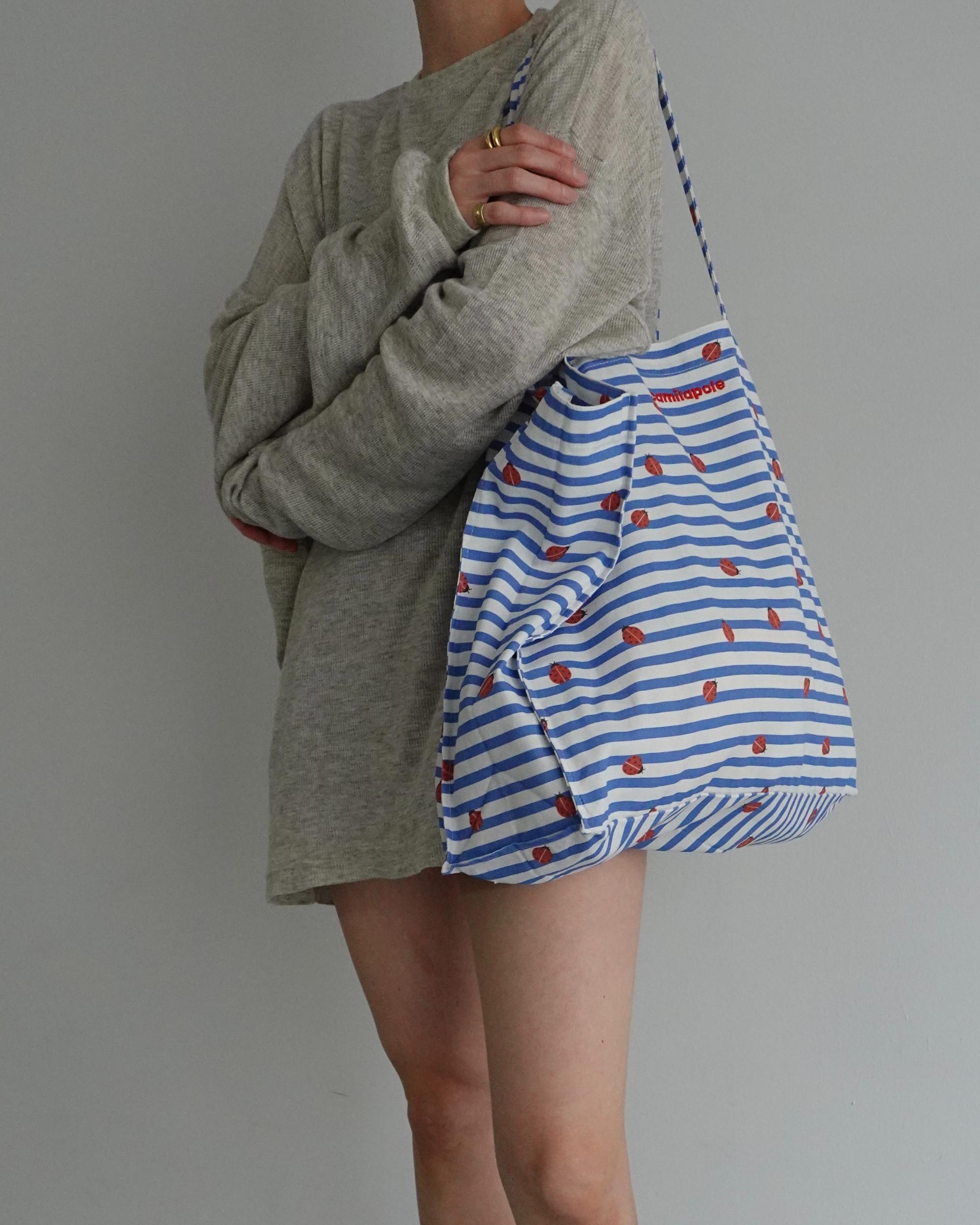 【2026 s/s 3rd delivery /Early Summer Collection】camilapole Ladybug Stripe Tote
