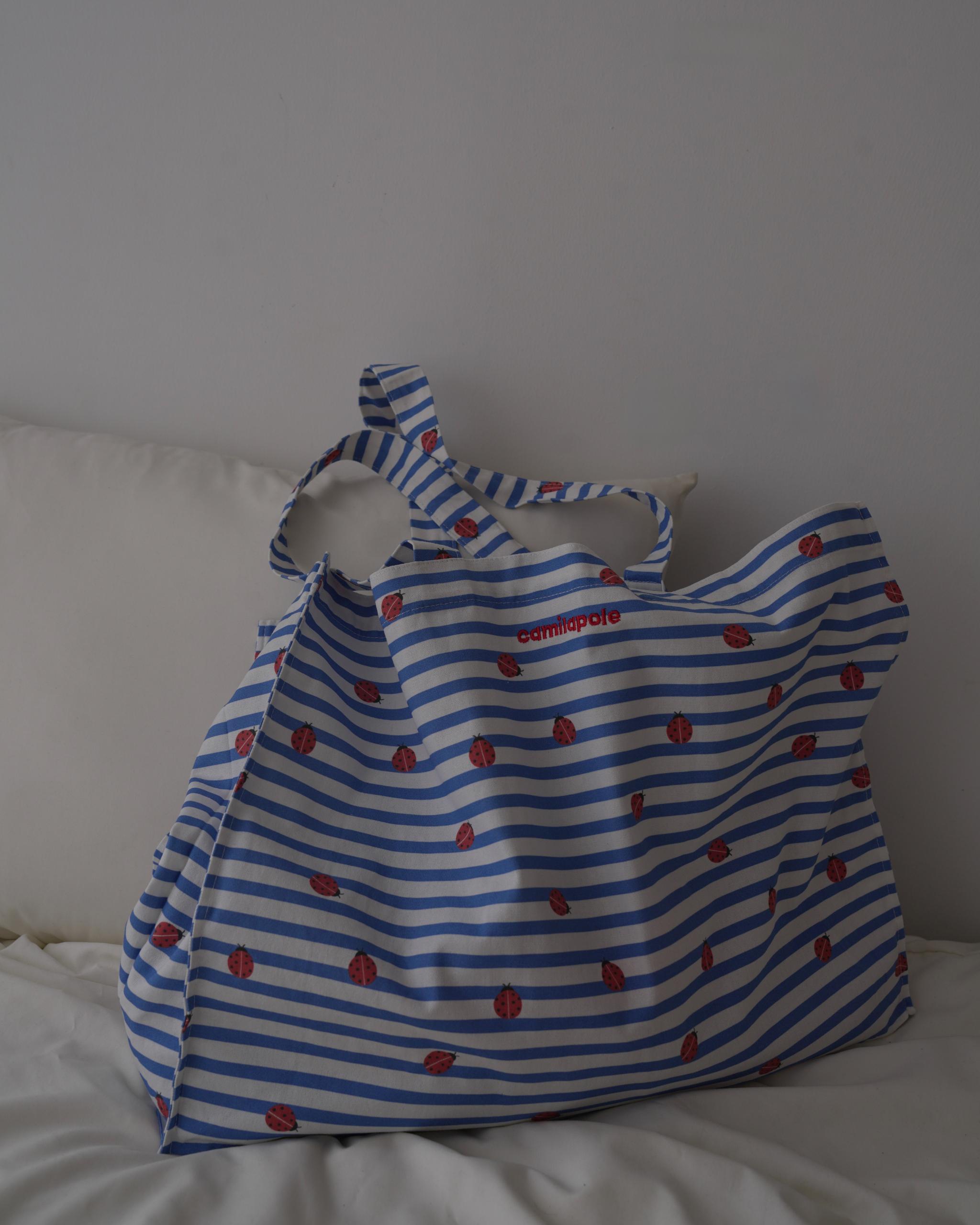 【2026 s/s 3rd delivery /Early Summer Collection】camilapole Ladybug Stripe Tote