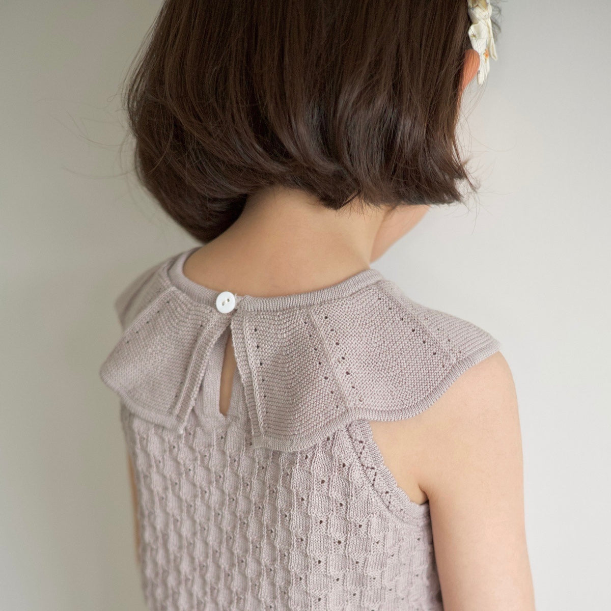 lilac frill knit top