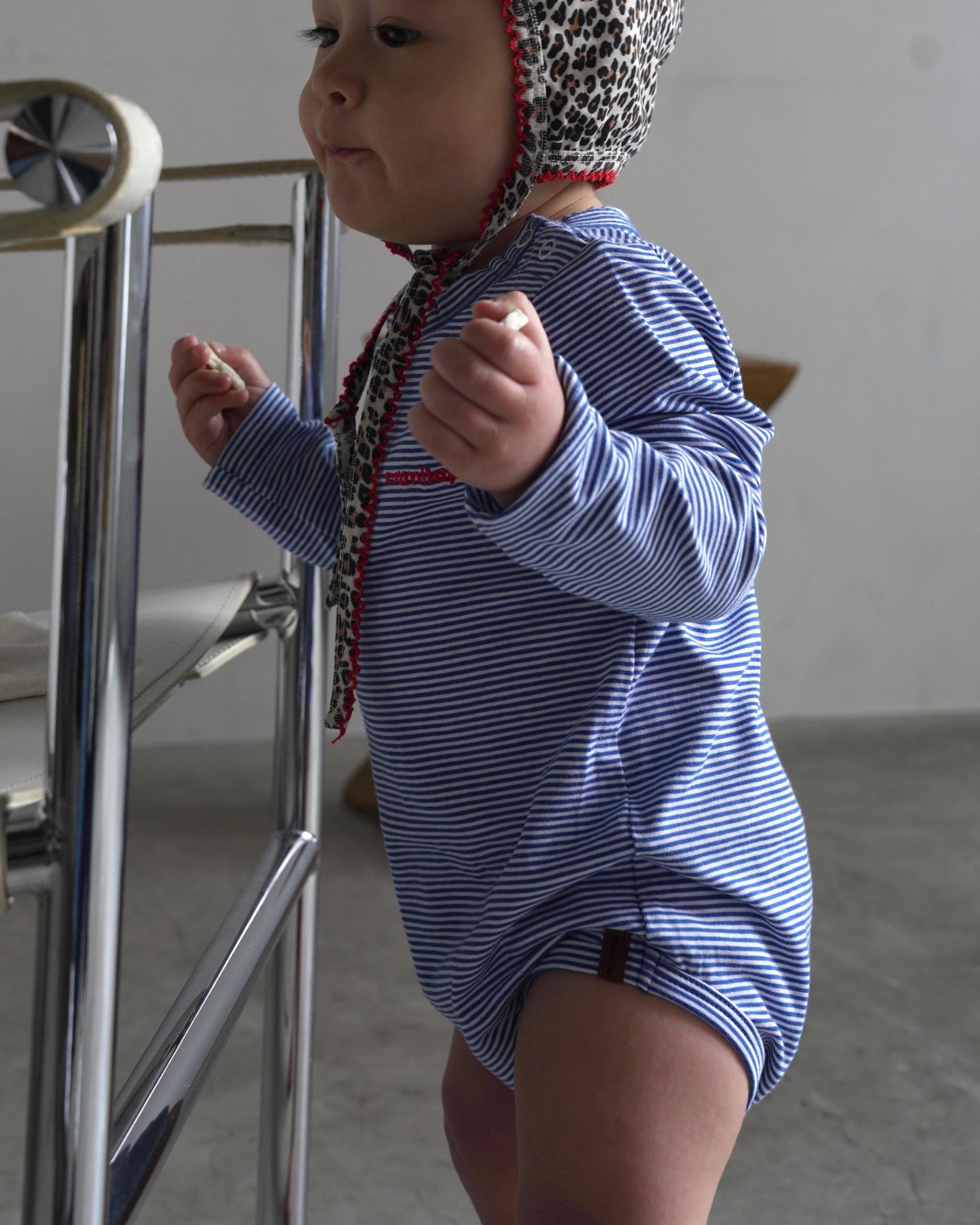 camilapole Petit Stripe Romper – Blue
