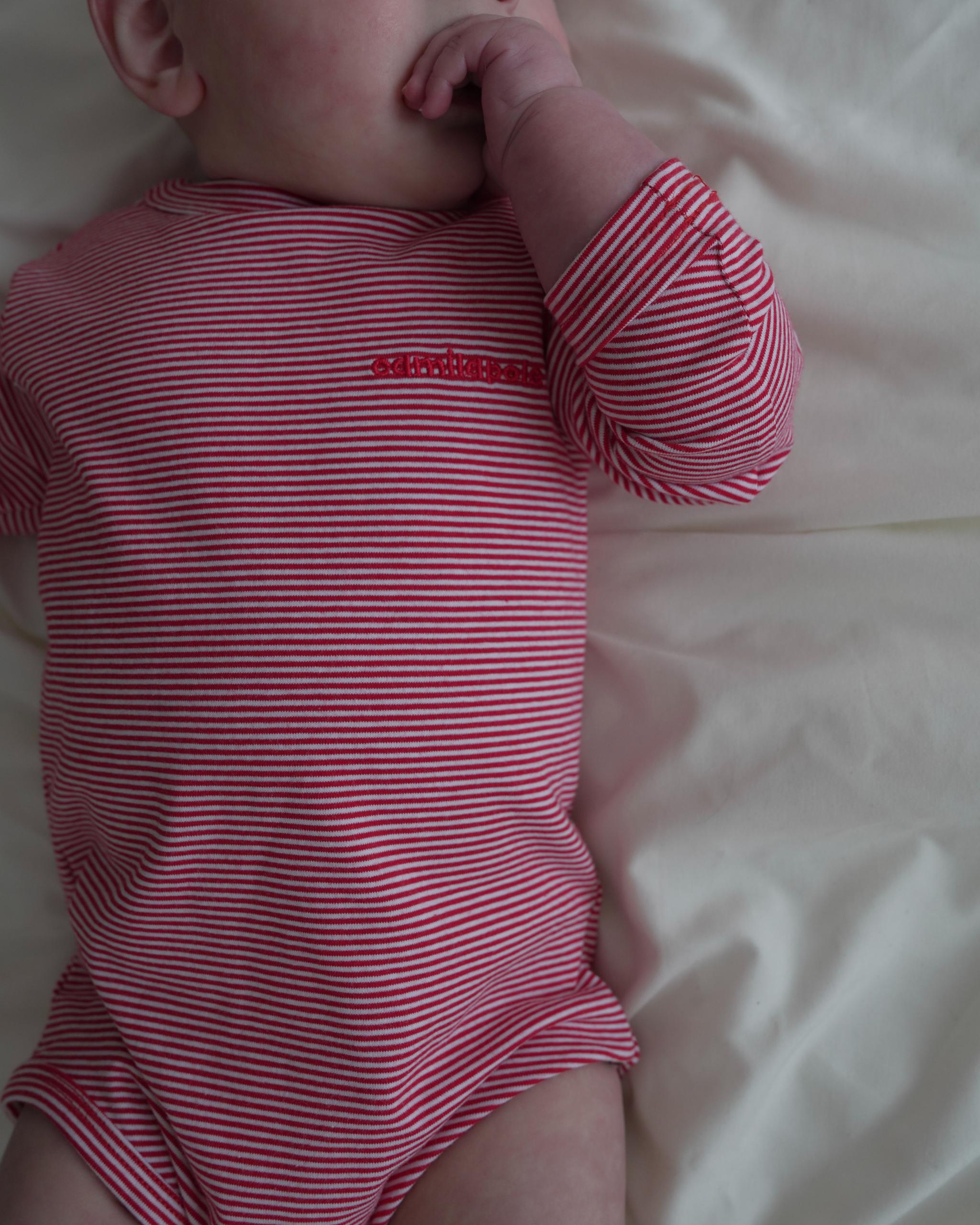 camilapole Petit Stripe Romper – Red