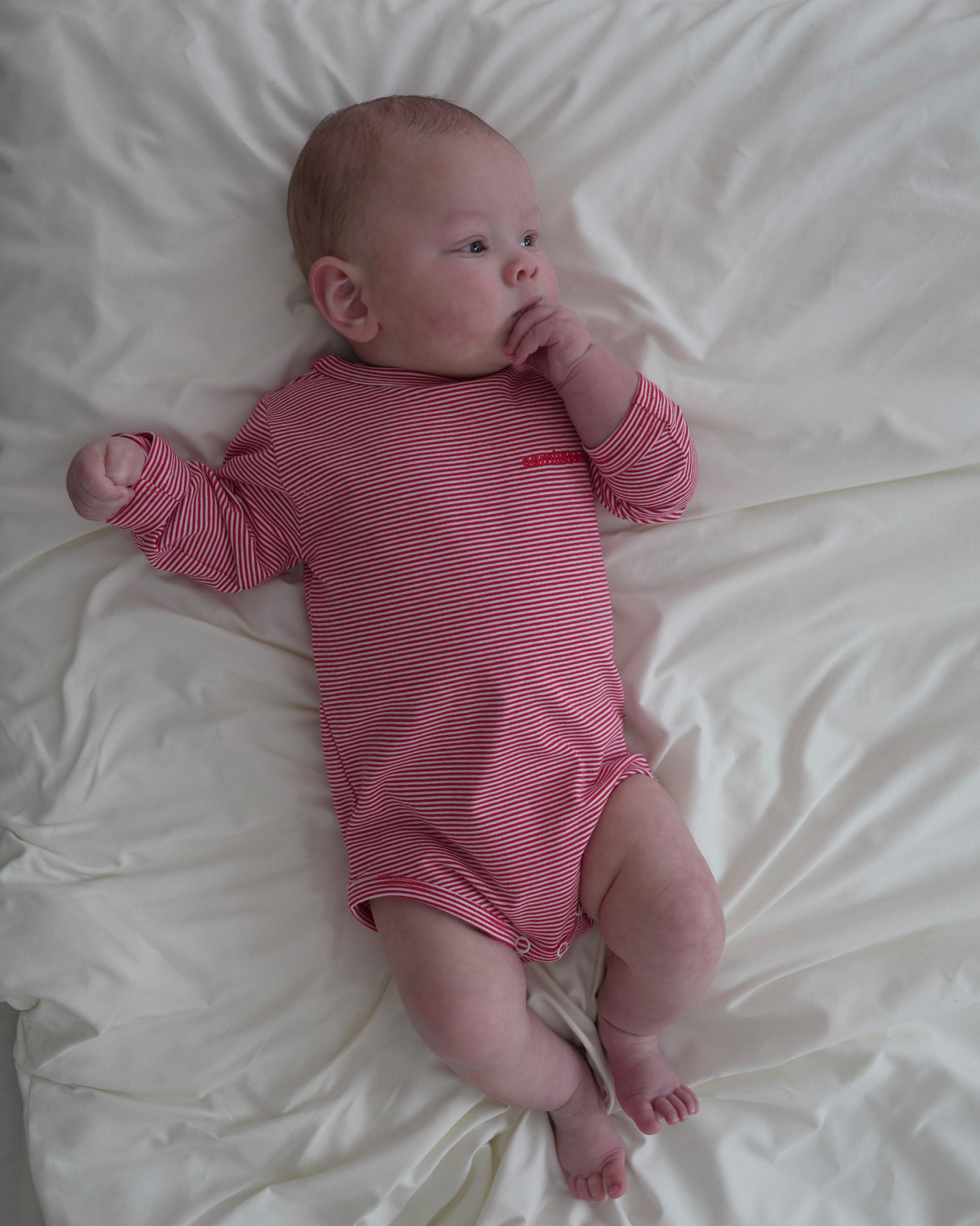 camilapole Petit Stripe Romper – Red