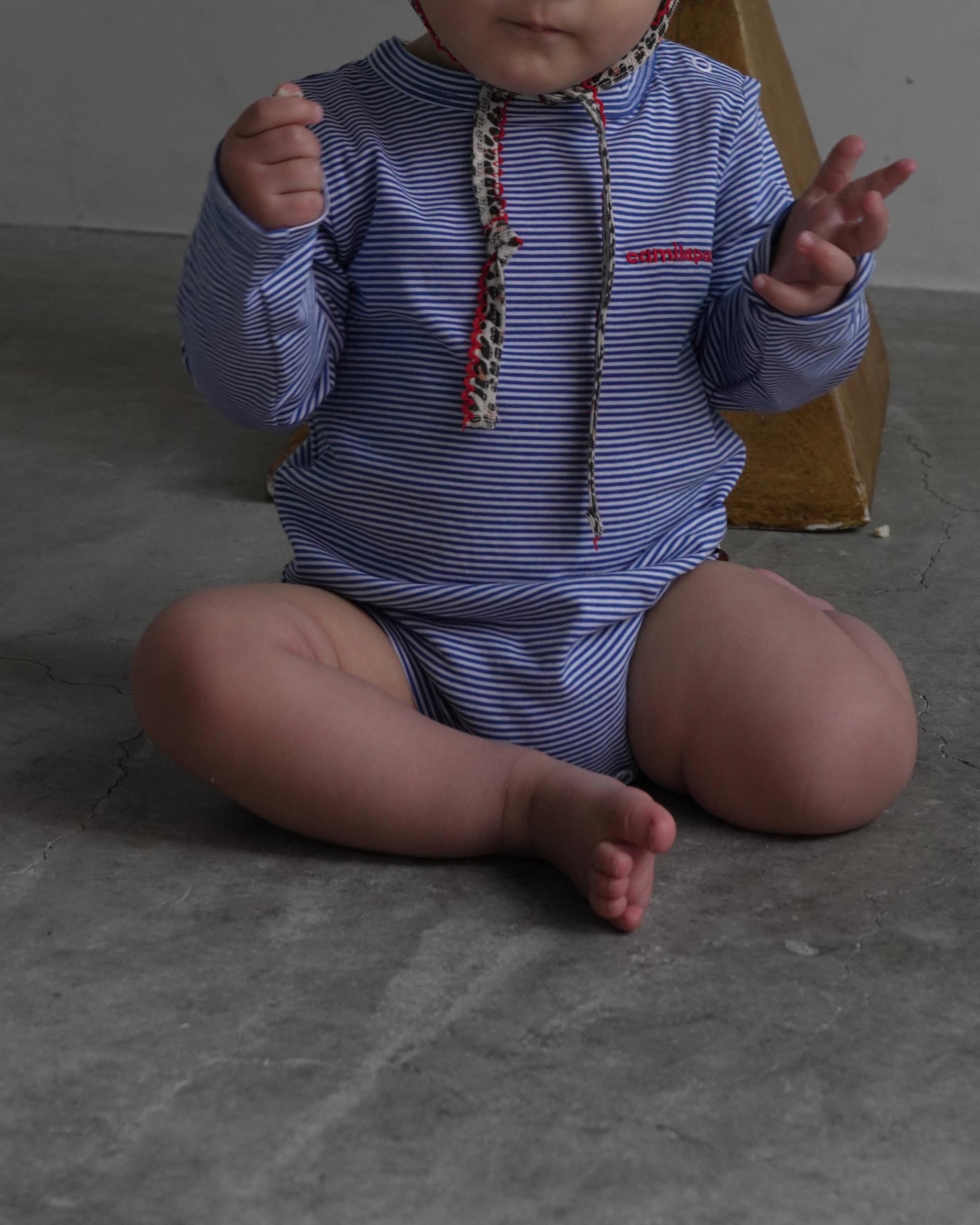 camilapole Petit Stripe Romper – Blue