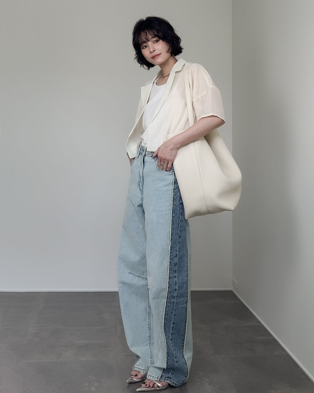 【@yun_wearさん オリジナル企画商品】lantern sleeve sheer jacket