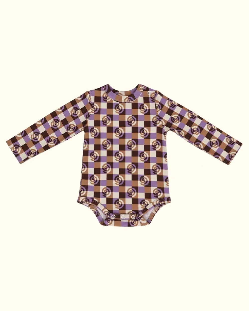 【paper balm】 SWIRL CHECK ROMPERS