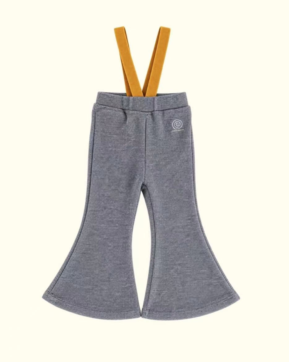【paper balm】FLARED PANTS WITH SUSPENDERS
