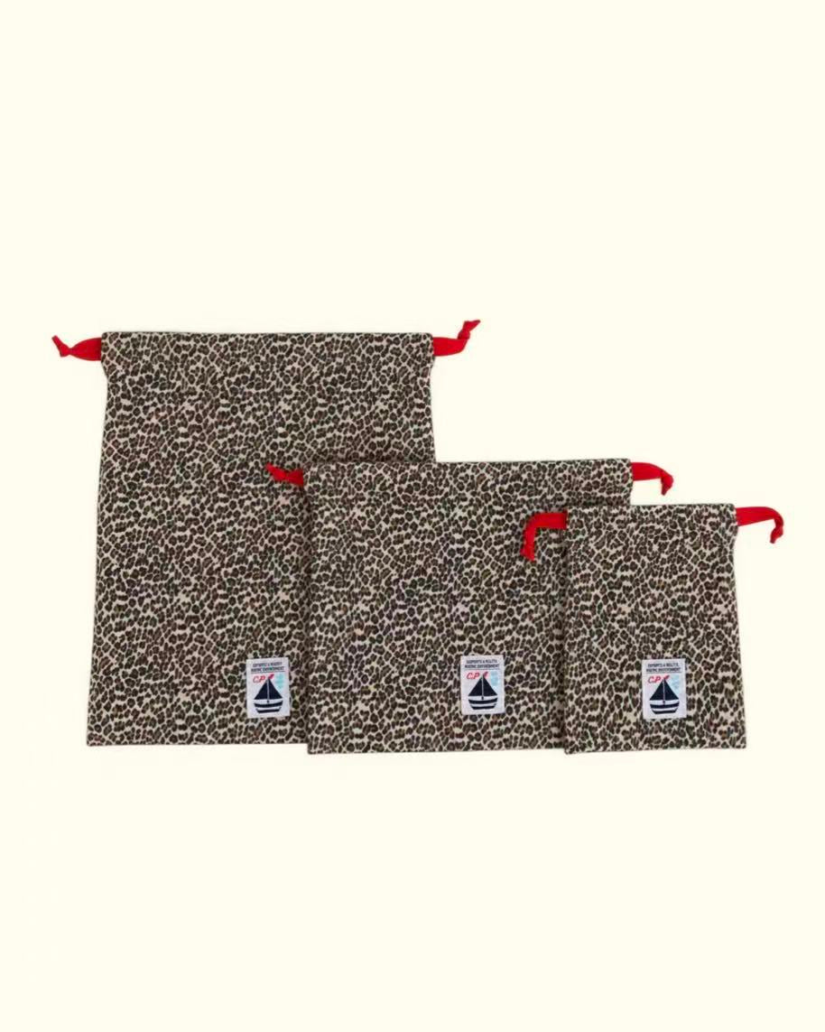 【CAMILAPOLE】LITTLE LEOPARD DRAWSTRING POUCH TRIO
