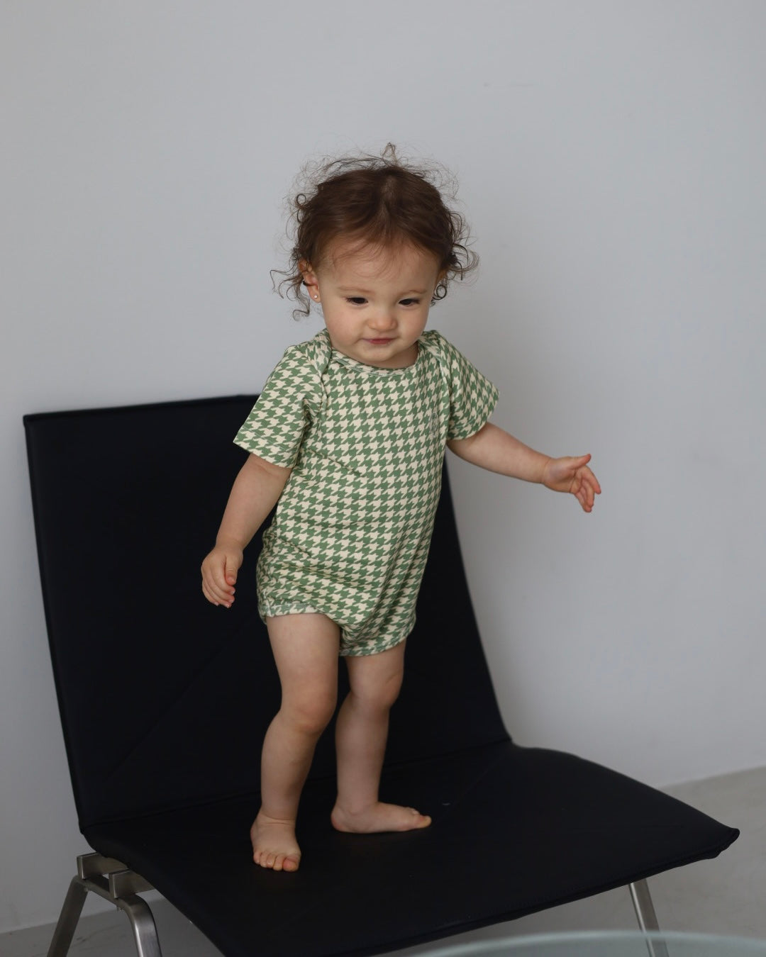 【 6.12 21:00～ Launch 】POIMERI　green houndstooth rompers