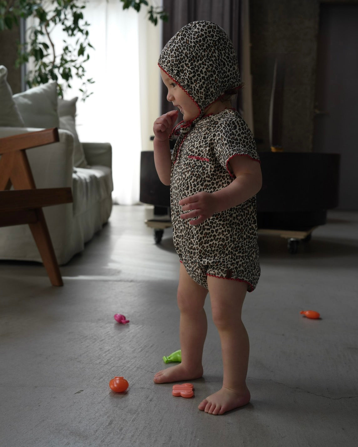 camilapole  Little Leopard Picot Bonnet