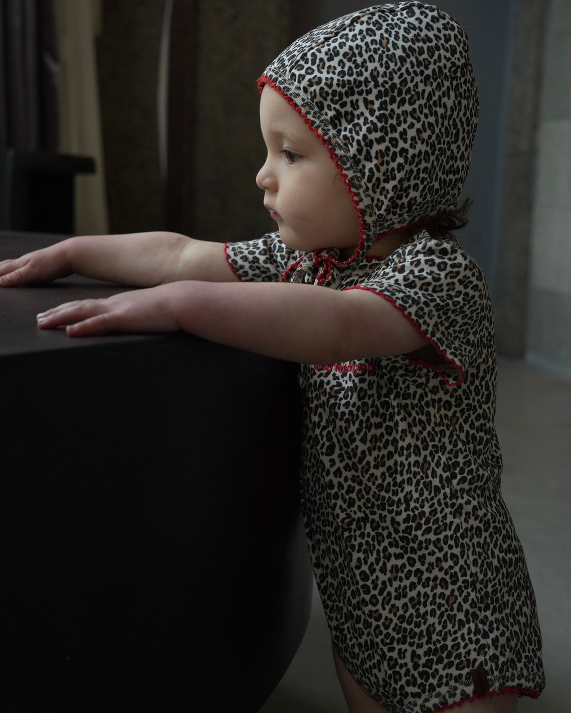 camilapole  Little Leopard Picot Bonnet