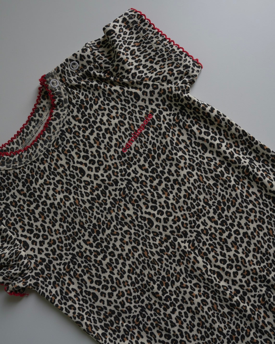 camilapole  Little Leopard Picot Romper