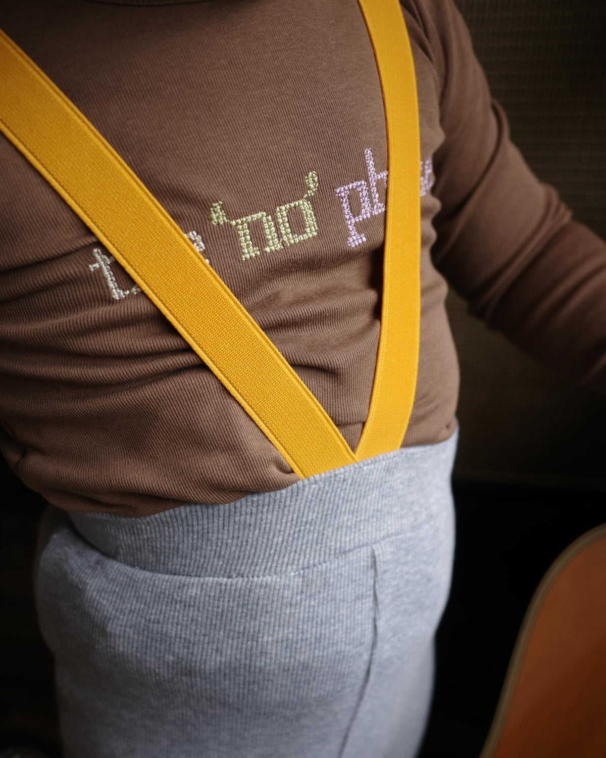 【paper balm】FLARED PANTS WITH SUSPENDERS