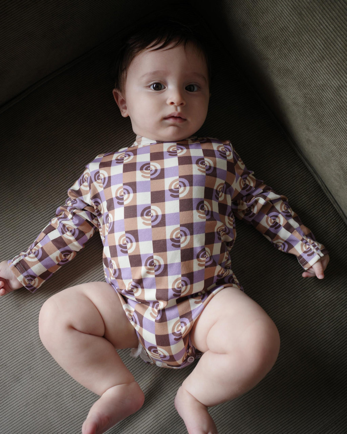 【paper balm】 SWIRL CHECK ROMPERS