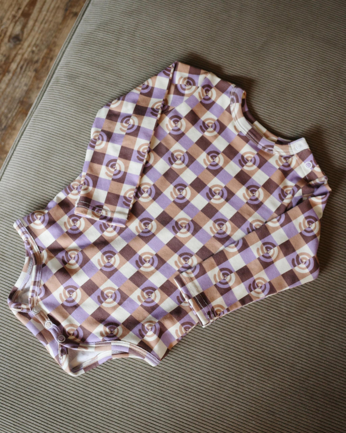 【POPUP先行/10.16 NEW】paper balm  SWIRL CHECK ROMPERS