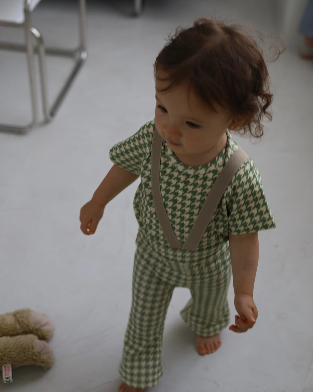 【 6.12 21:00～ Launch 】POIMERI　green houndstooth rompers
