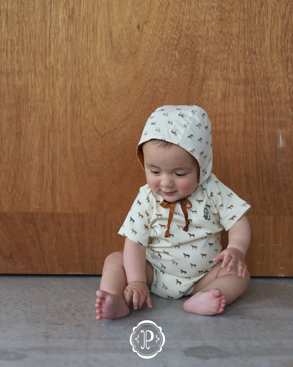 ロンパース・カバーオール POIMERI pony parade rompers / bonnet / POIMERI pony parade rompers