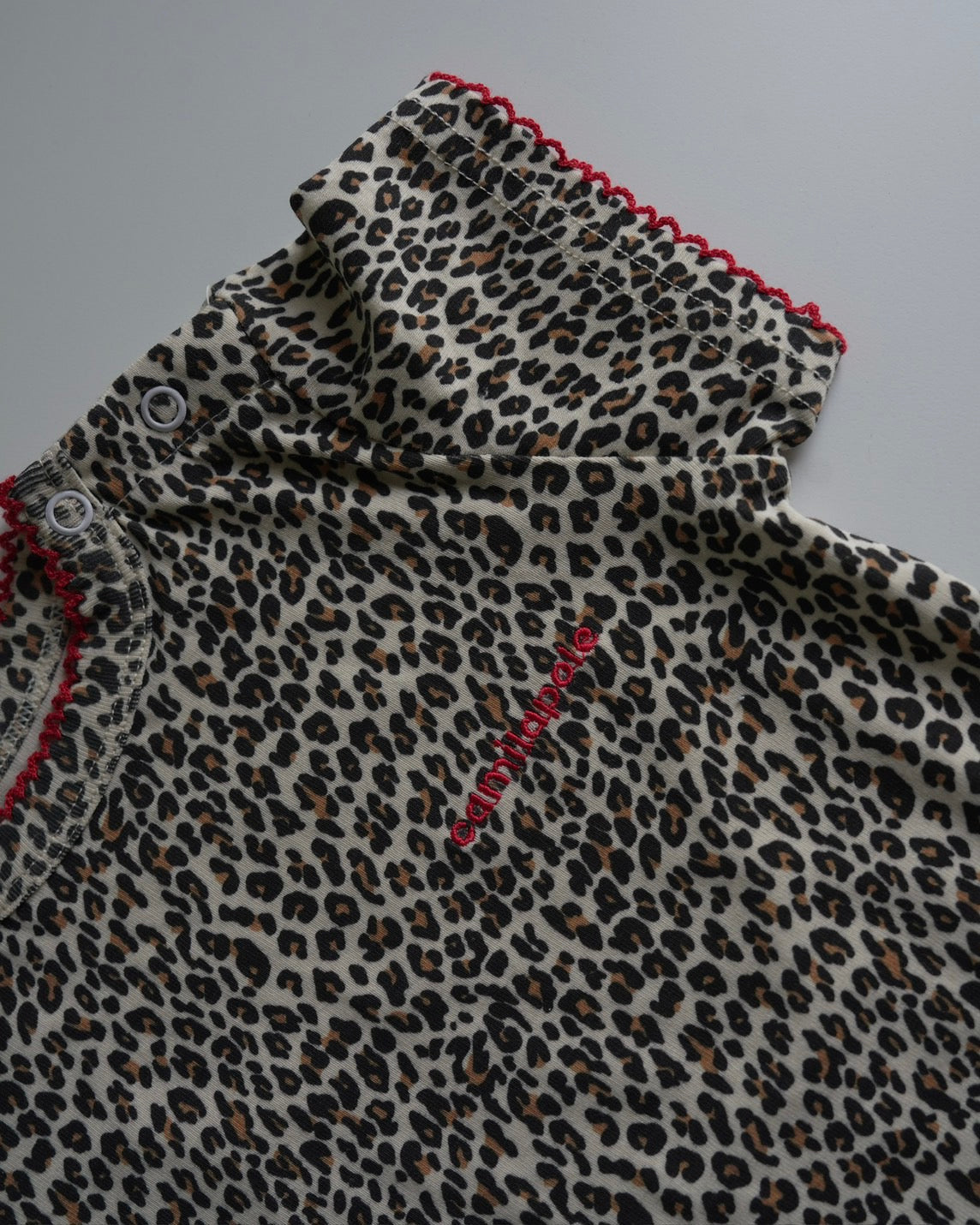 camilapole  Little Leopard Picot Romper