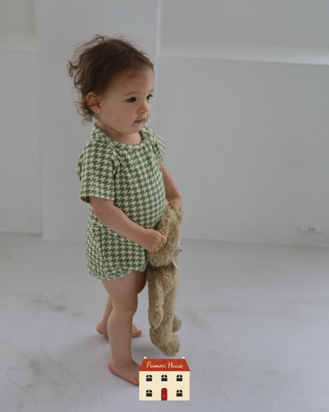 【 6.12 21:00～ Launch 】POIMERI　green houndstooth rompers