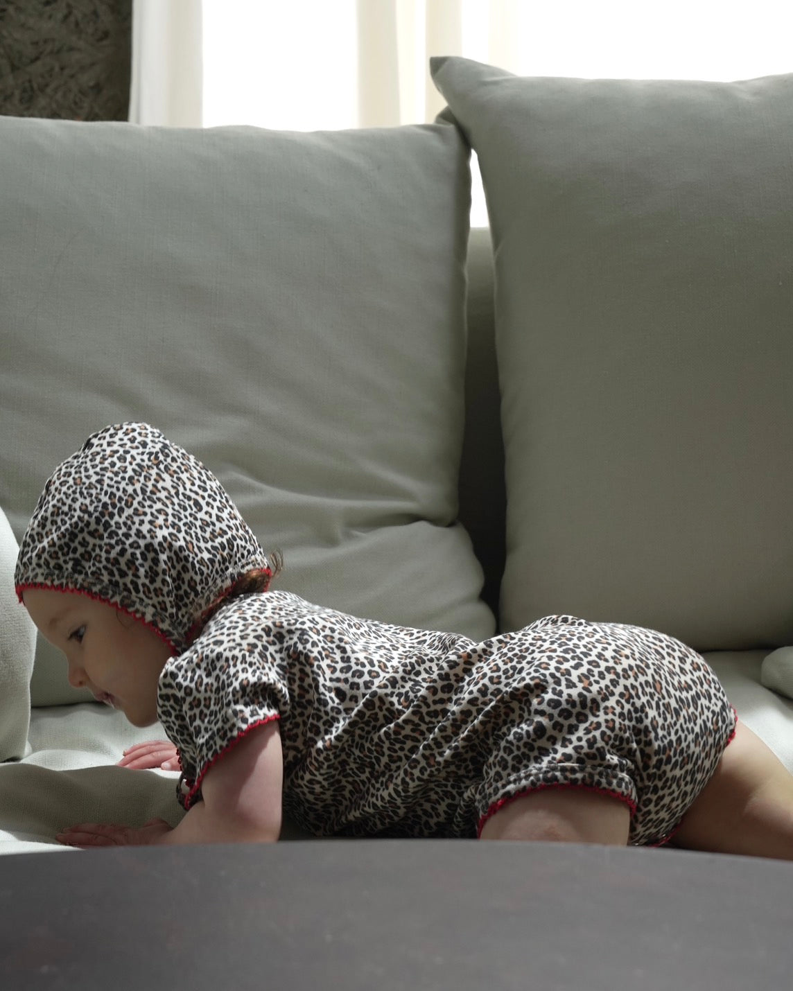 camilapole  Little Leopard Picot Romper