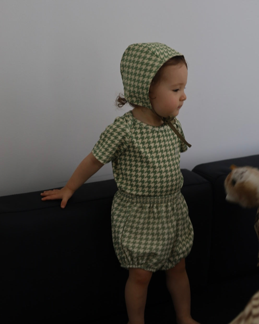 【 6.12 21:00～ Launch 】POIMERI　green houndstooth bonnet
