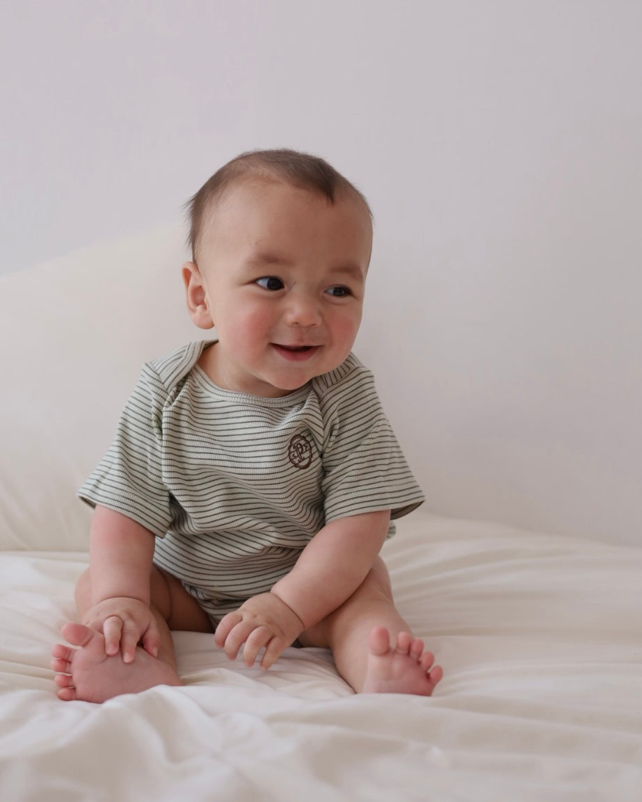 poimeri  choco mint border rompers