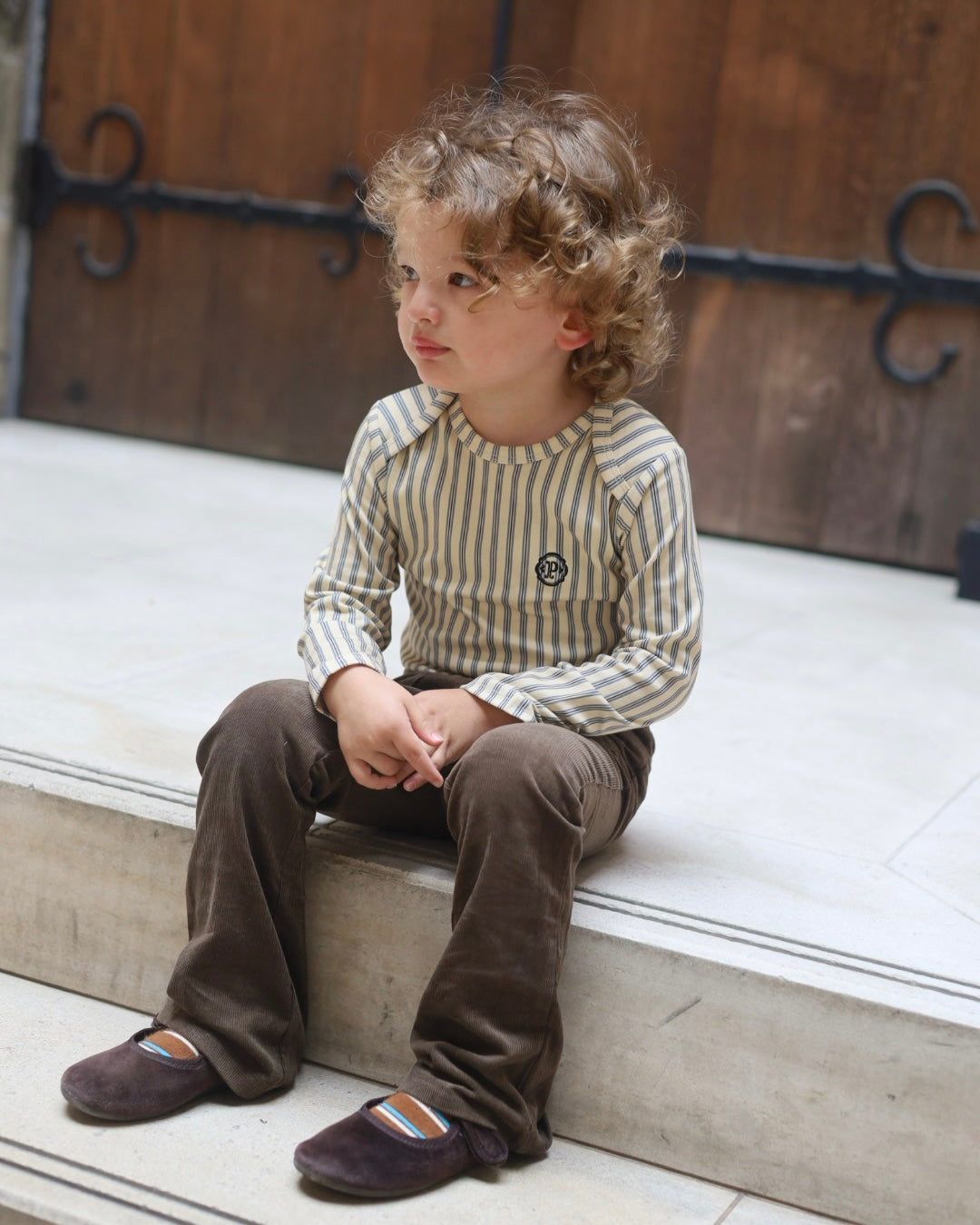 【POPUP先行/10.16 NEW】Catty&Catty CHOCOLATE CORDUROY FLARE PANTS/KIDS SIZE